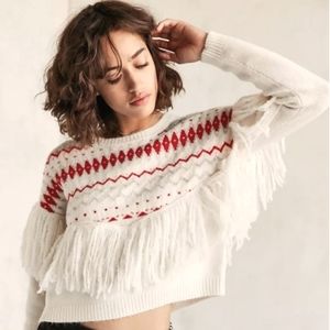 UO Ecote boho party fringe cabincore sweater